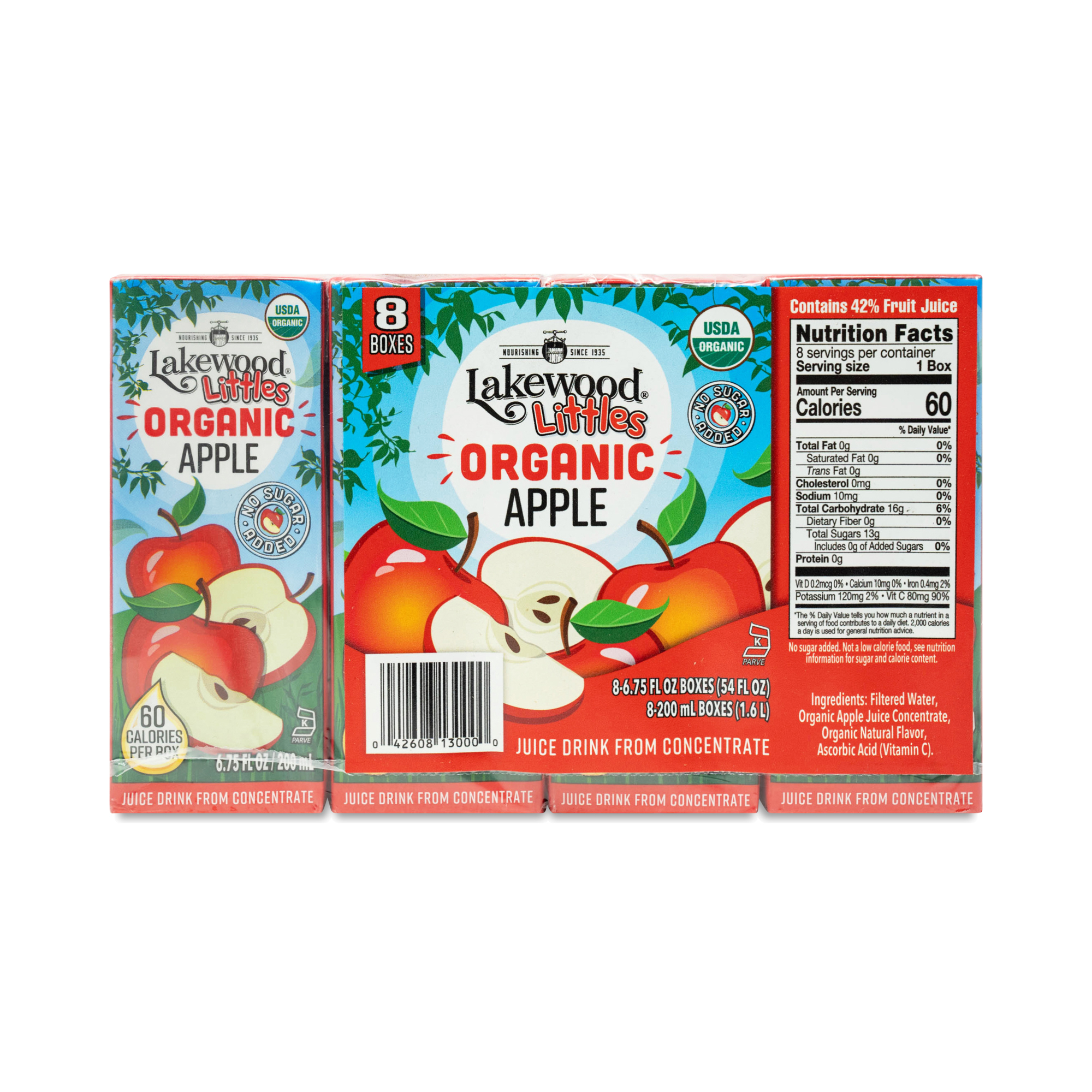 Lakewood Littles Juice Boxes, Organic Apple | Thrive Market