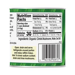 Organic Crimini Mushrooms Slices