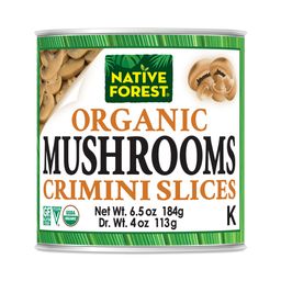 Organic Crimini Mushrooms Slices