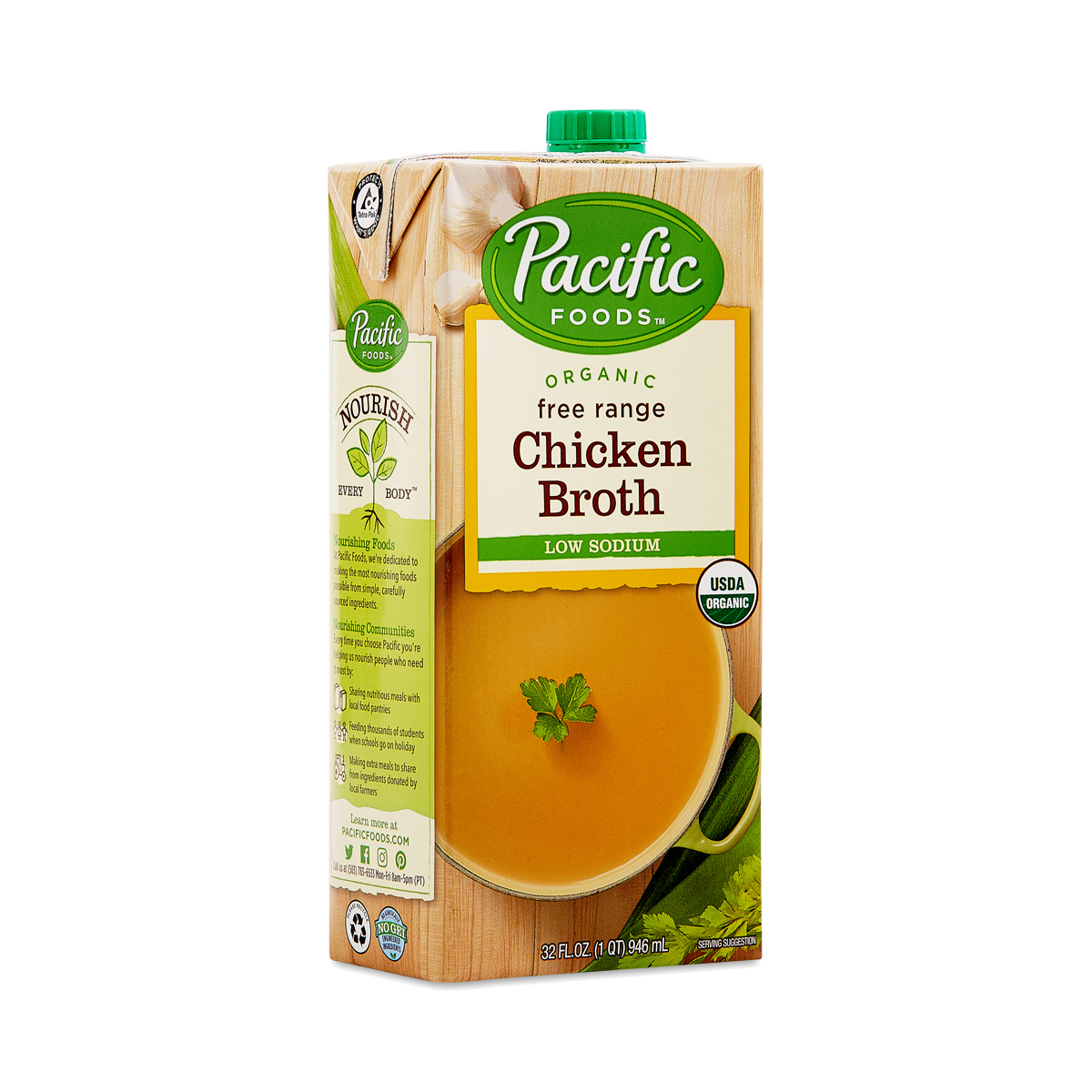 Pacific Foods Organic Free Range Chicken Broth, 32 oz Carton