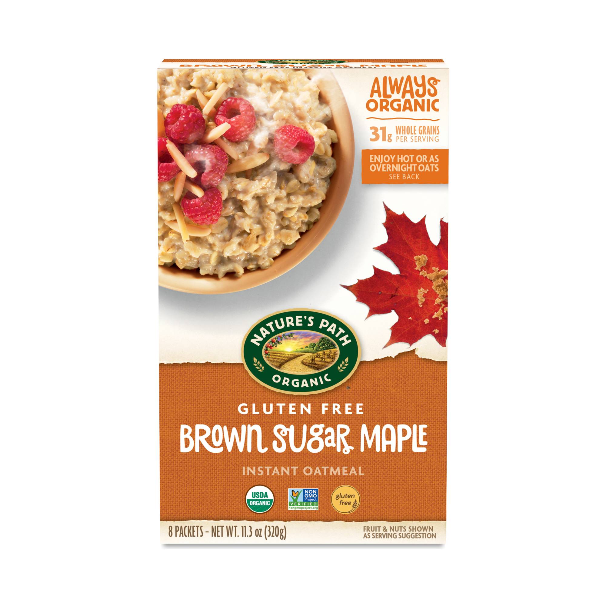 Organic Gluten Free Instant Oatmeal, Brown Sugar Maple