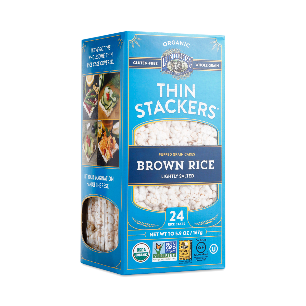 Organic Brown Rice Thin Stackers, Lightly Salted