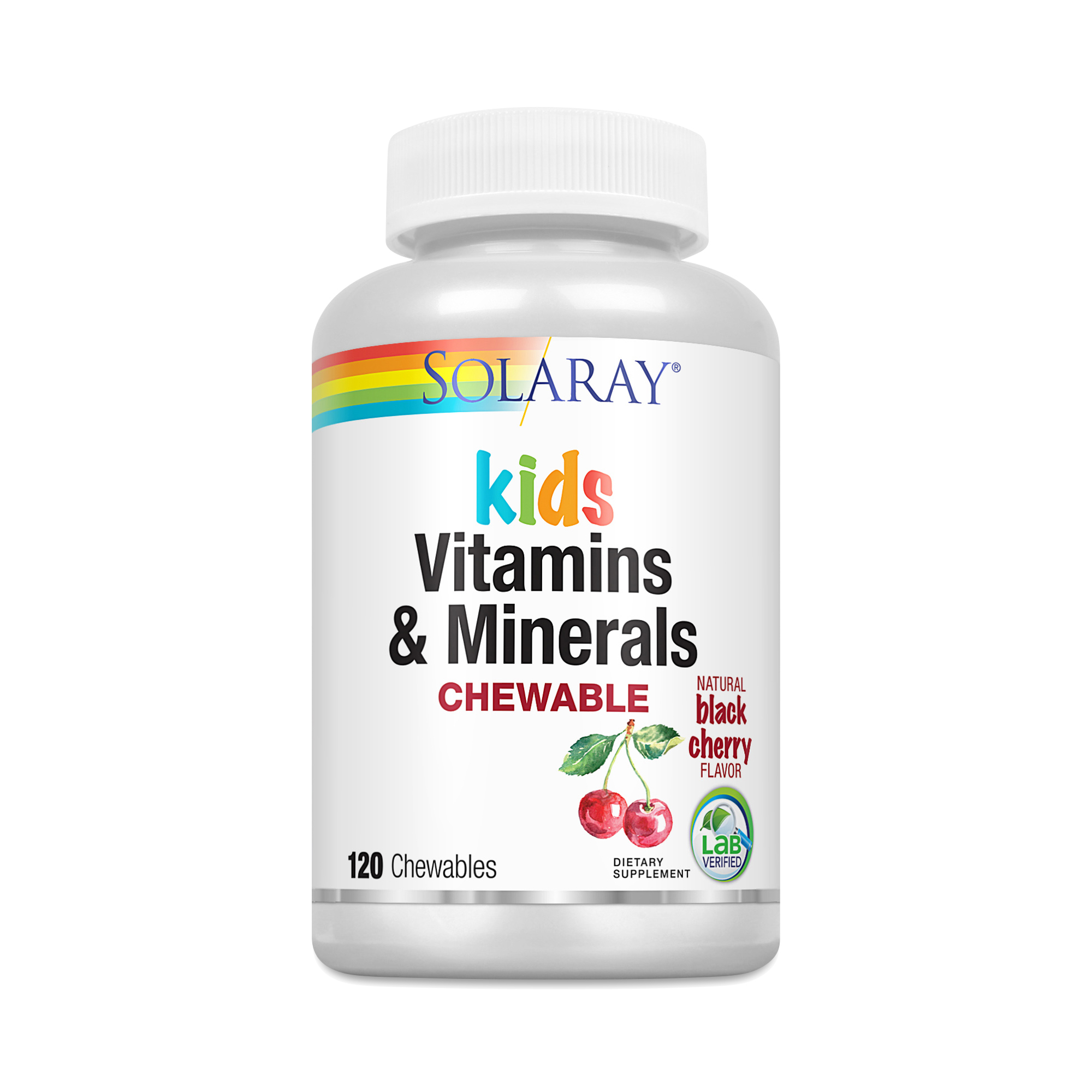 Solaray Kids Vitamins  Minerals Chewable Black Cherry 120 count