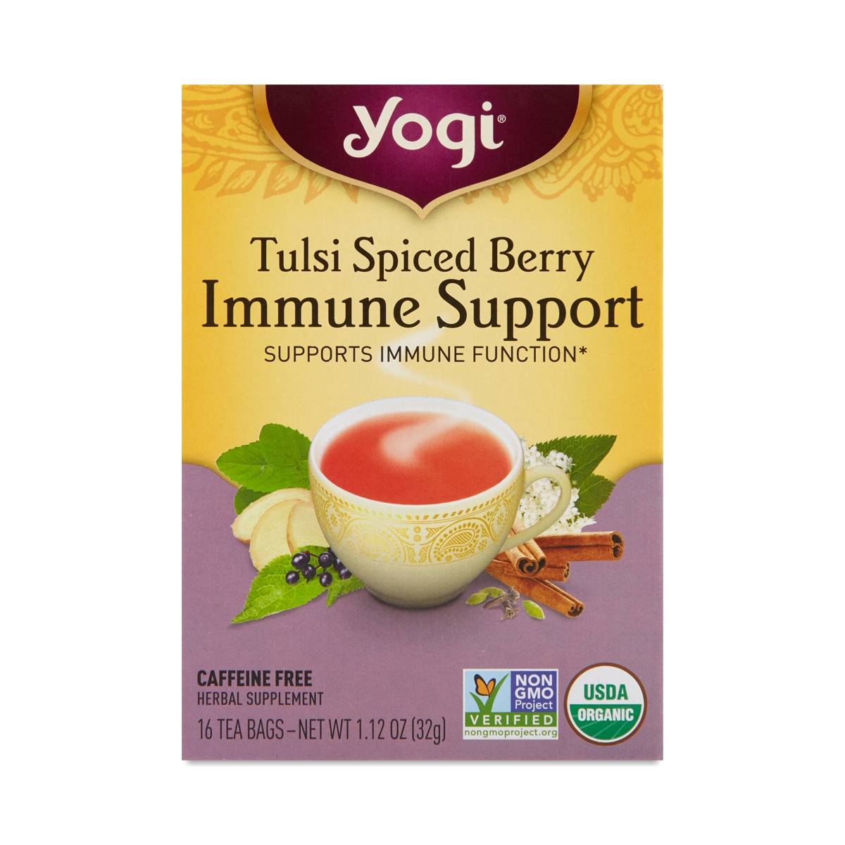 Tulsi Spiced Berry Immune Support by Yogi Tea Thrive Market