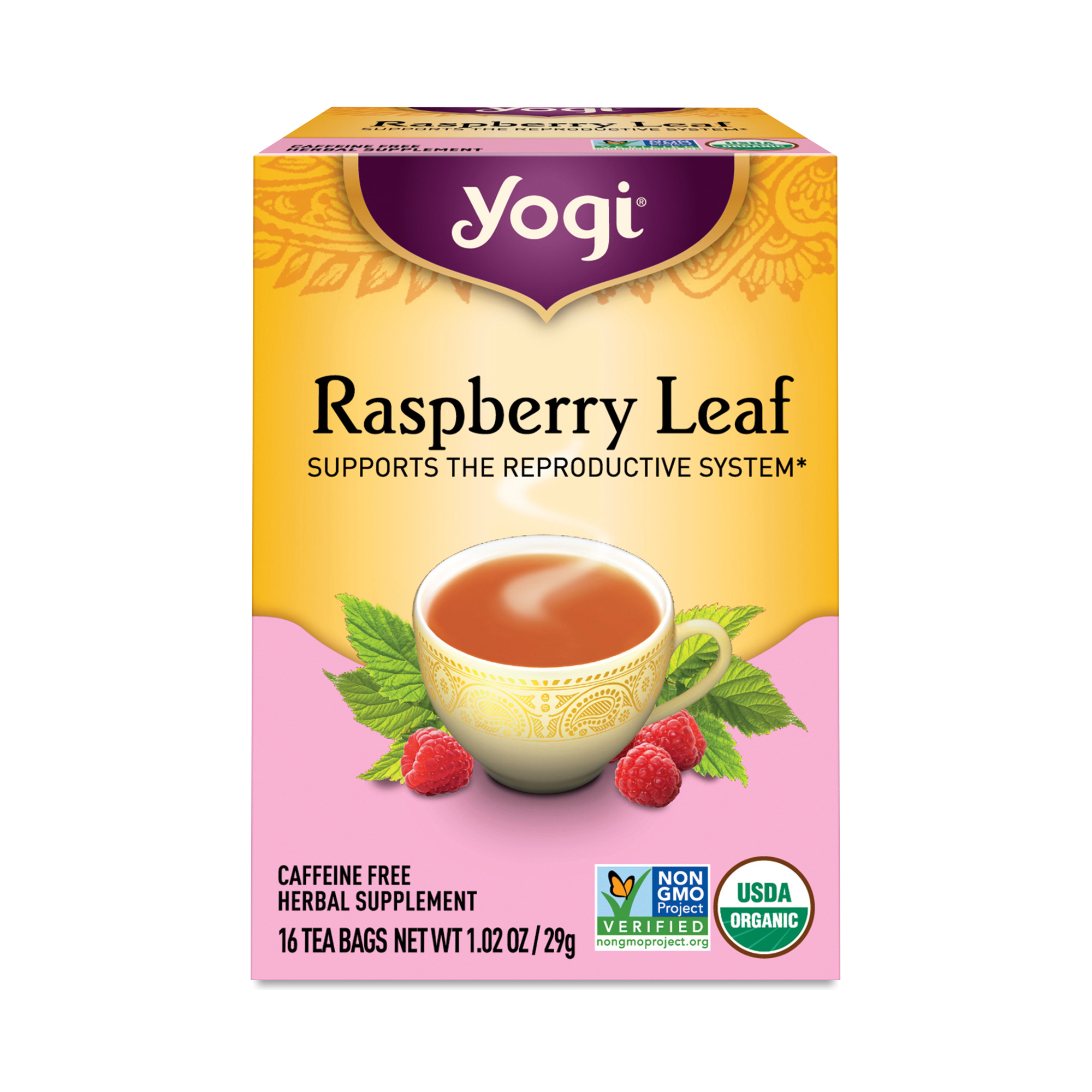 Yogi Tea Raspberry Leaf Herbal Tea 16 tea bags