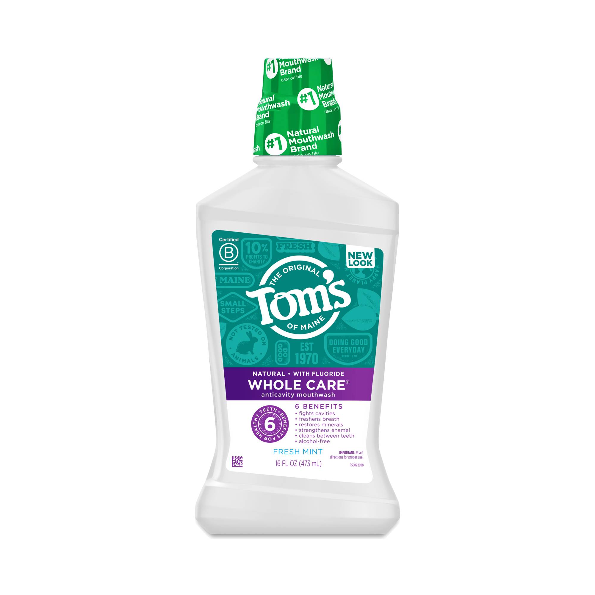 Whole Care Fluoride Mouthwash, Fresh Mint