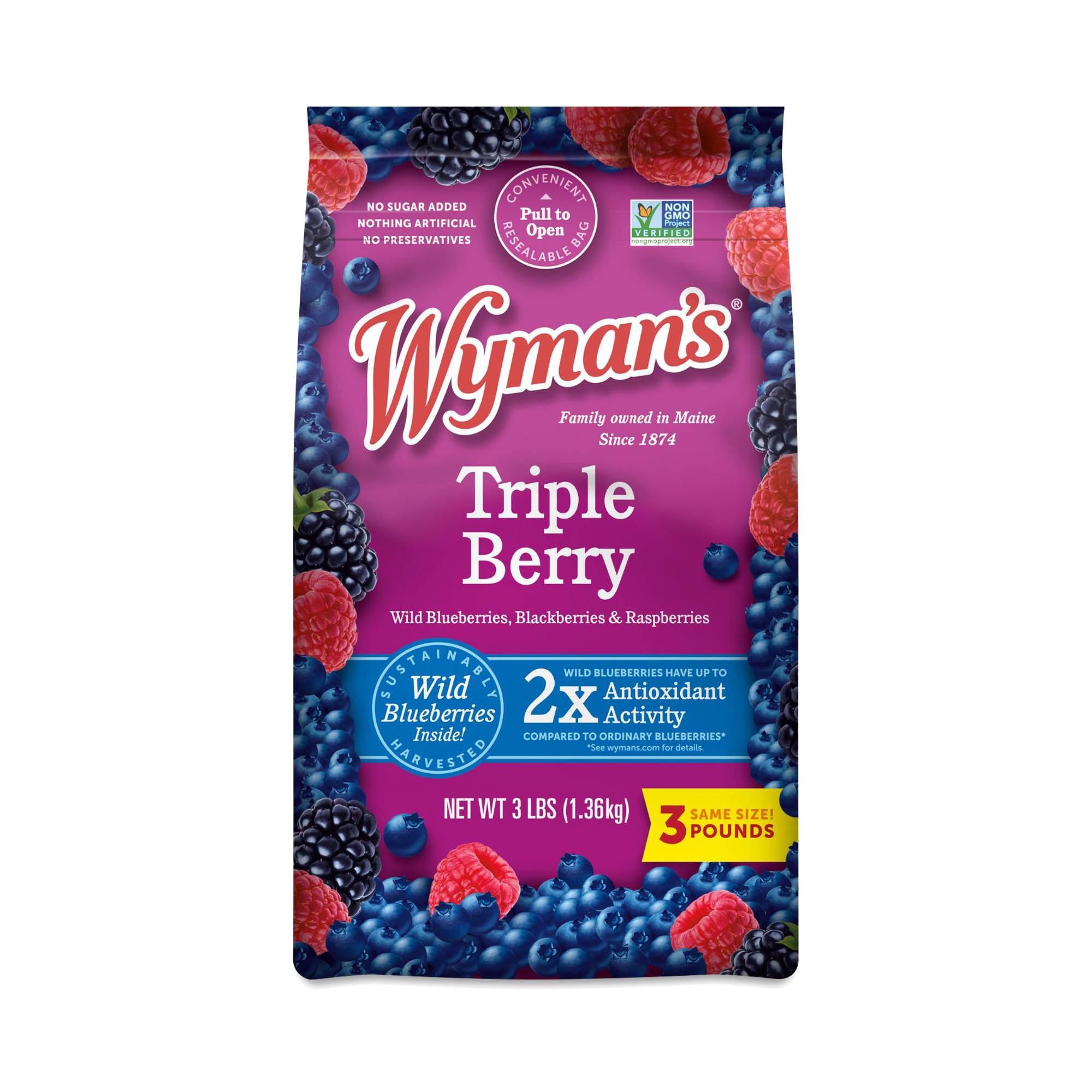 Triple Berry with Wild Blueberries, Blackberries & Raspberries