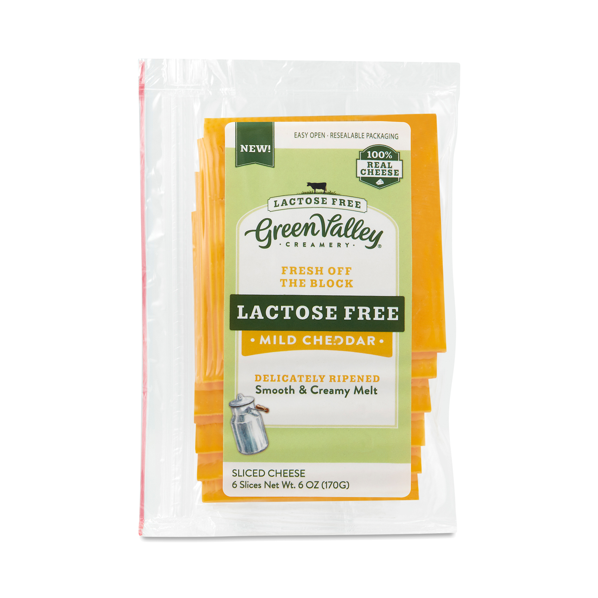 Green Valley Creamery Lactose Free Cheese Slices, Mild Cheddar Thrive