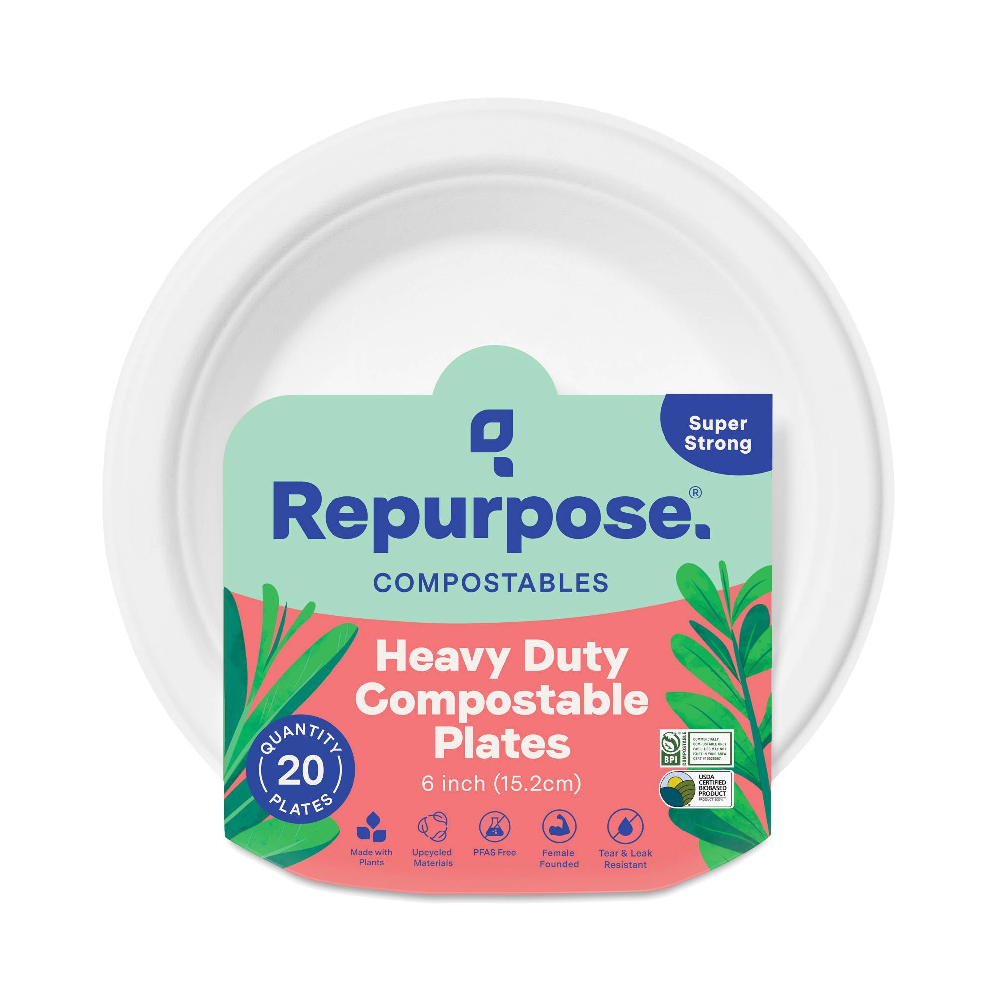 Heavy Duty Compostable 6" Dessert Plates