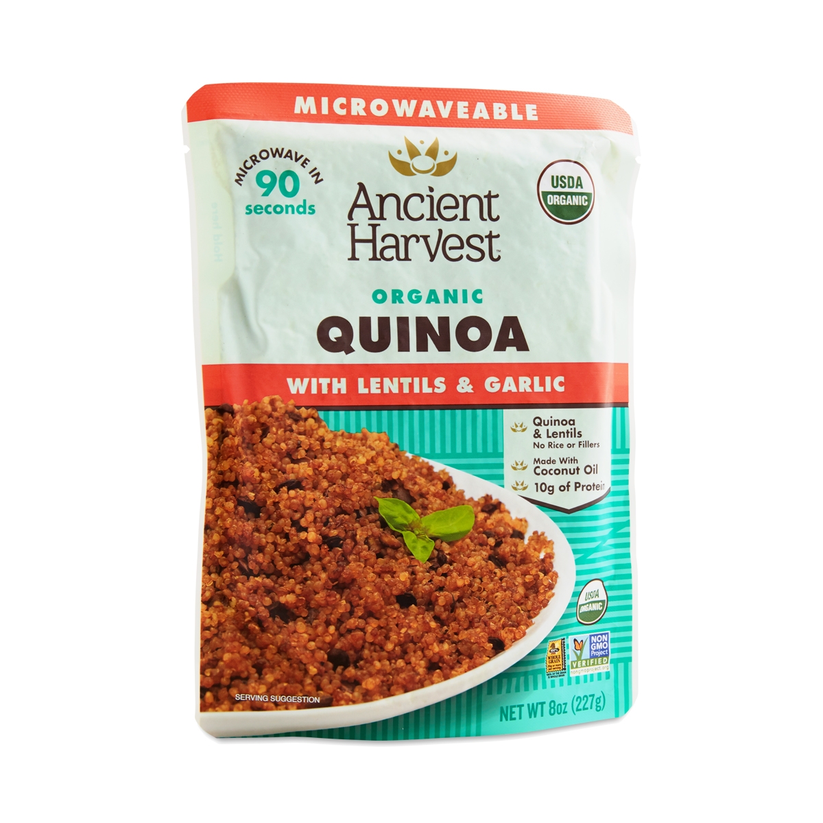 Ancient Harvest Organic Microwaveable Quinoa with Lentils & Garlic ...