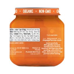 Happy Baby Stage 1 Organic Food Jars, Carrots