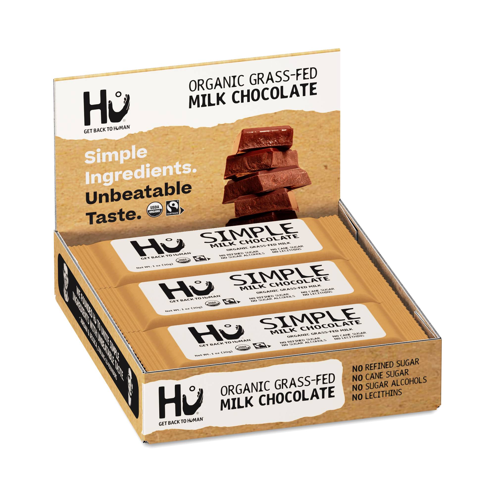 Simple Milk Chocolate Bar, Organic Grass-Fed Milk