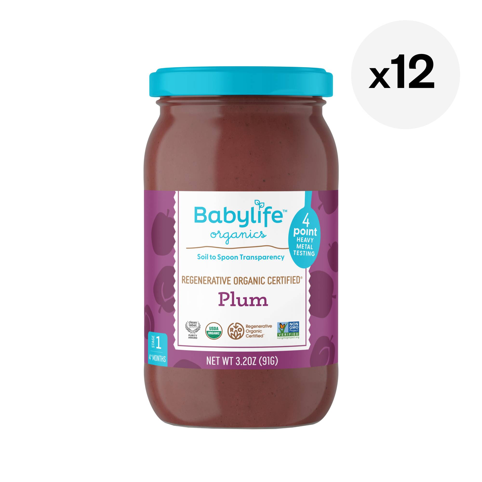 Stage 1 Baby Food, Plum