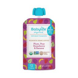 Stage 2 Baby Fruit Blend Pouches, Plum, Pear, Strawberry & Banana