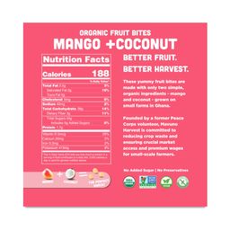 Organic Fruit Bites, Mango & Coconut