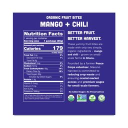 Organic Fruit Bites, Mango & Chili, Snack Pack