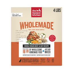 Wholemade Whole Grain Beef & Oat Dog Food, 4 lb