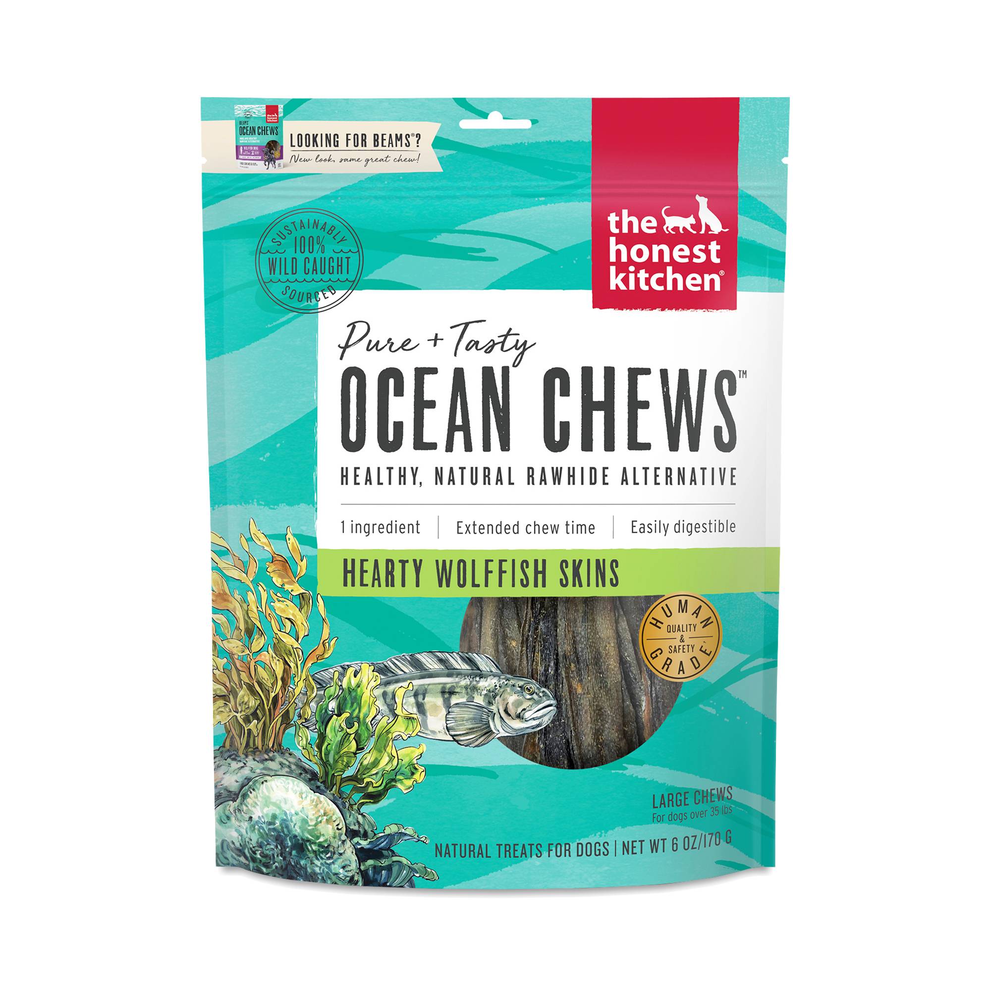 Beams Ocean Chews, Wolffish Skins