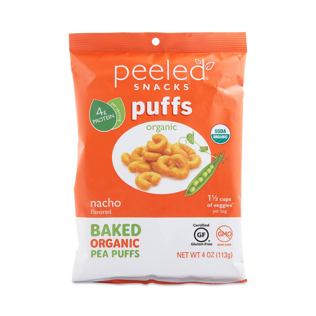 Peeled Snacks Baked Pea Puffs, Nacho Thrive Market