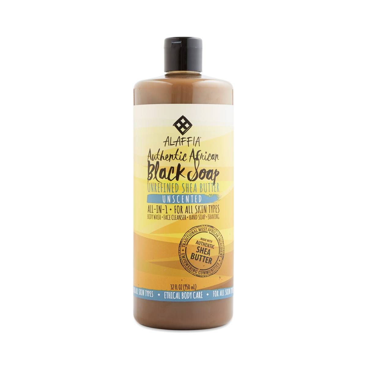 Alaffia Authentic Black Soap, Unscented 32 Oz. (187132002628)