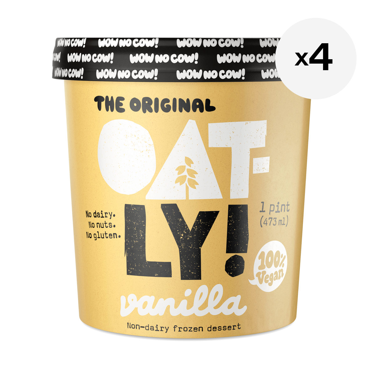 Oatly Non Dairy Frozen Dessert, Vanilla, 4 Pack Thrive Market