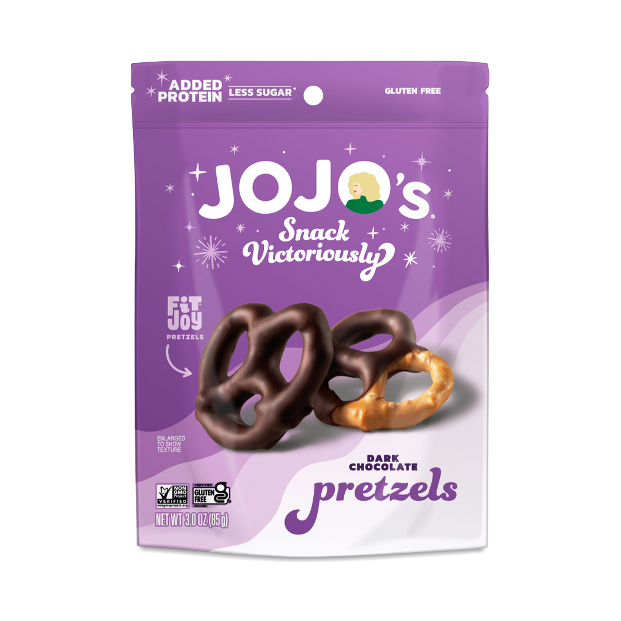 JOJO's Chocolate Dark Chocolate Covered Pretzels Gluten Free