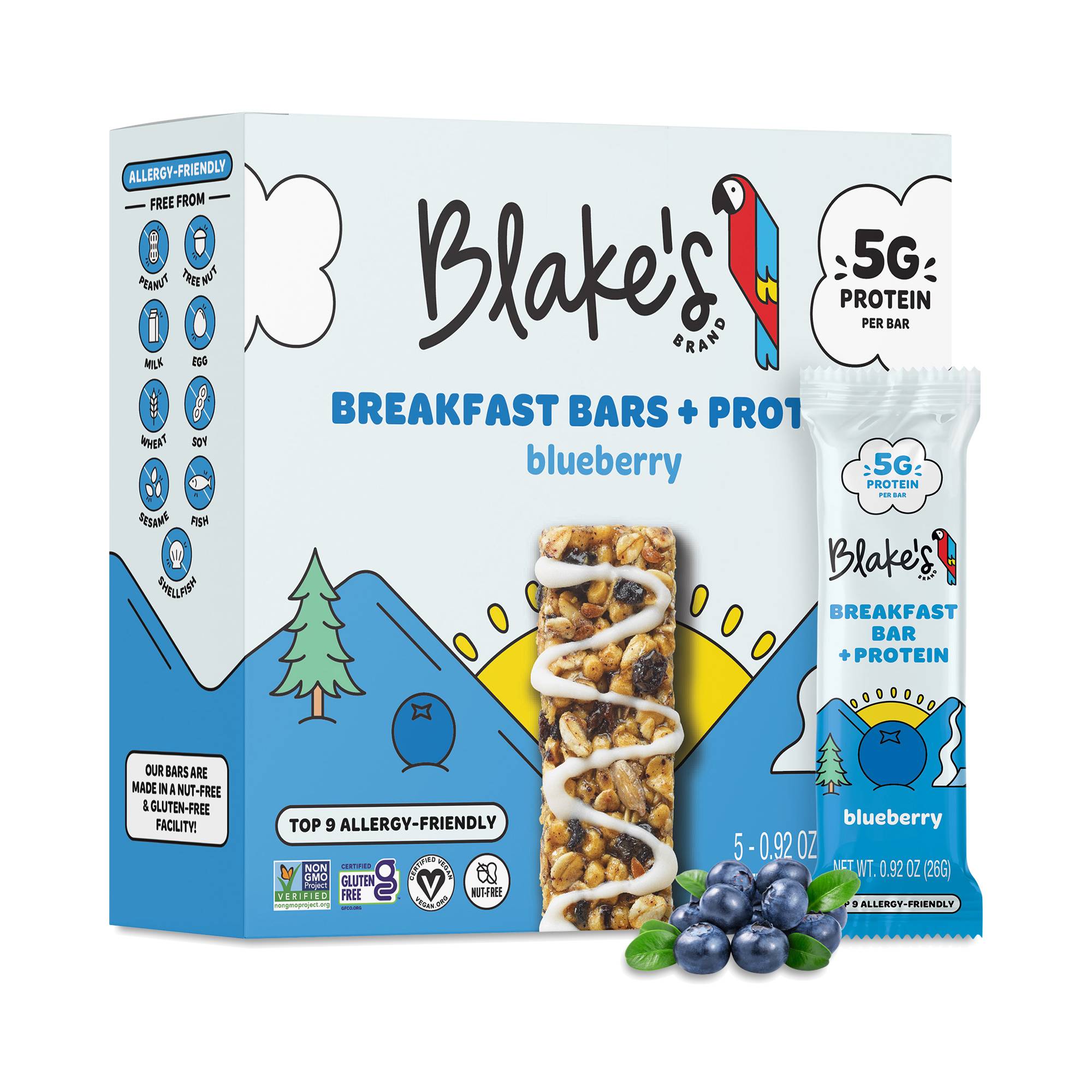 Breakfast Bars + Protein, Blueberry