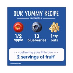 Happy Baby Stage 2 Organic Fruit Pouch, Apples, Blueberries & Oats