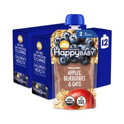 Happy Baby Stage 2 Organic Fruit Pouch, Apples, Blueberries & Oats