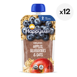 Happy Baby Stage 2 Organic Fruit Pouch, Apples, Blueberries & Oats