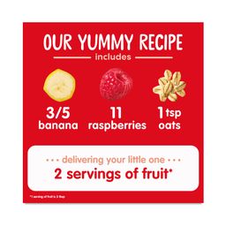 Happy Baby Stage 2 Organic Fruit Pouch, Banana, Raspberries & Oats