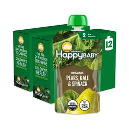 Happy Baby Stage 2 Organic Fruit Pouch, Pear, Kale & Spinach