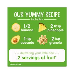 Happy Baby Stage 2 Organic Fruit Pouch, Bananas, Pineapple, Avocado & Granola