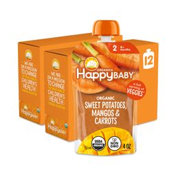 Happy Baby Stage 2 Organic Fruit Pouch, Sweet Potatoes, Mangos & Carrots