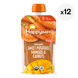Happy Baby Stage 2 Organic Fruit Pouch, Sweet Potatoes, Mangos & Carrots