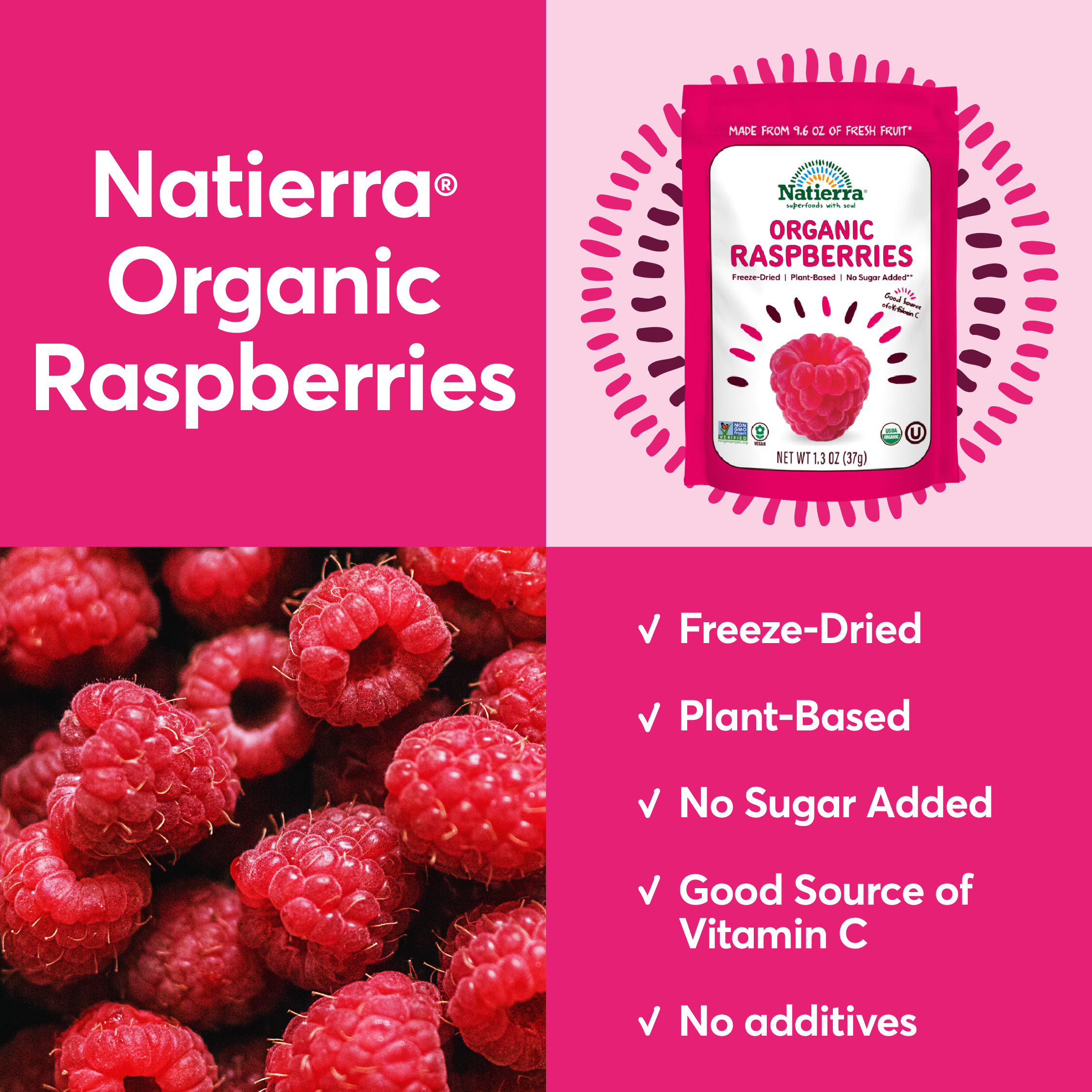 Drink Botanicals Ireland Freeze Dried Raspberries 60 - View #13