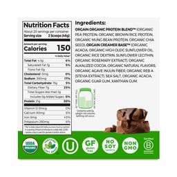 Organic Protein Powder, Creamy Chocolate Fudge