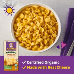 Organic Mac & Cheese Shells, Real Aged Cheddar