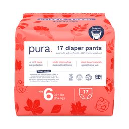 Easy-On Diaper Pants with 360 Degree Stretchy Waistband, Size 6