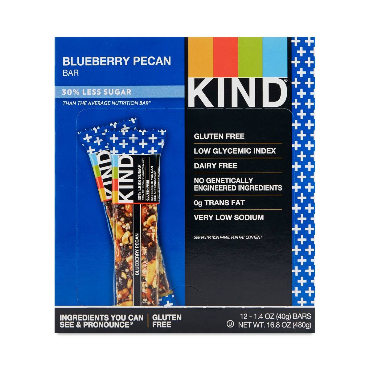 Blueberry & Pecan Bars + Fiber by Kind Thrive Market