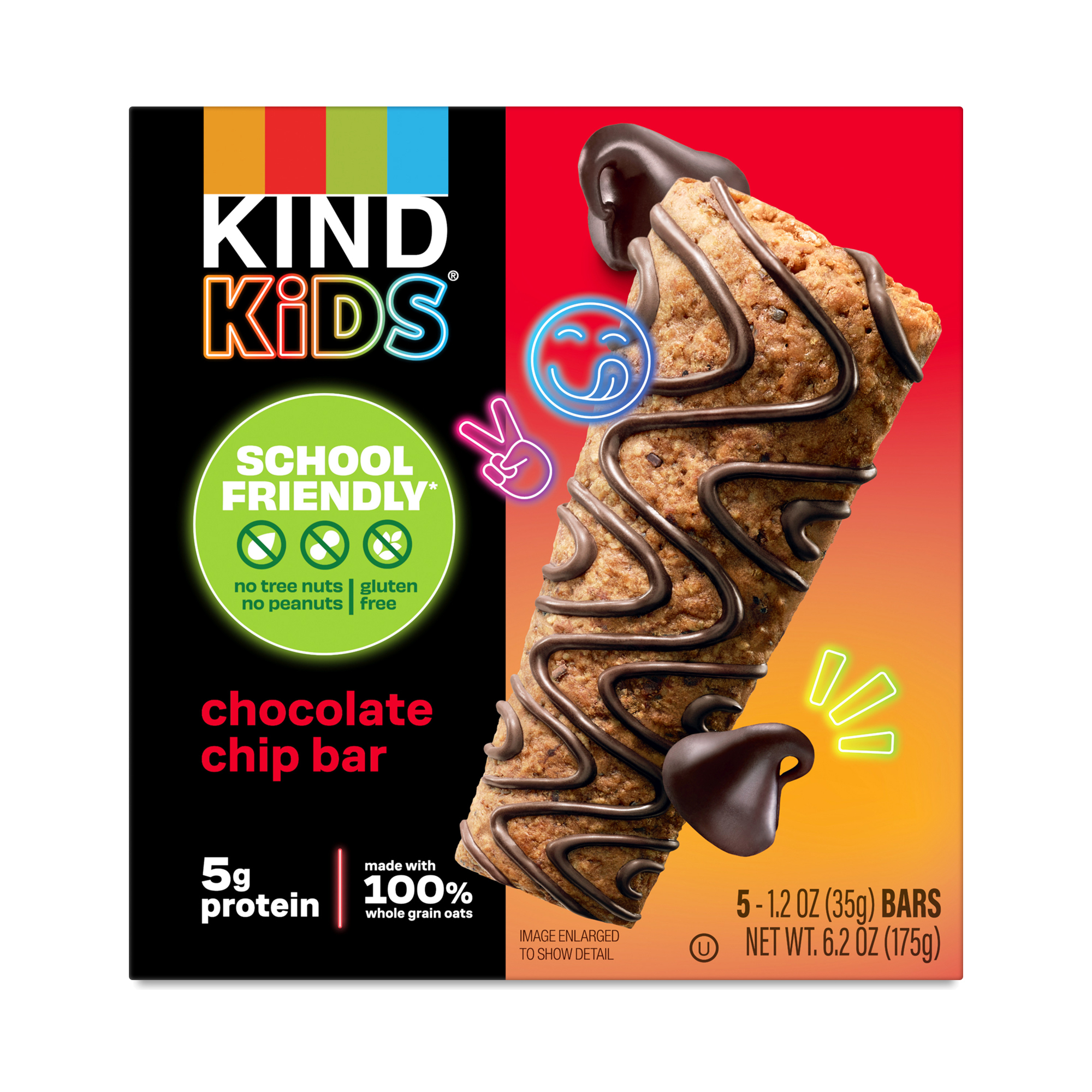 KIND Kids Bars, Chocolate Chip 5 bars (1.2 oz each)