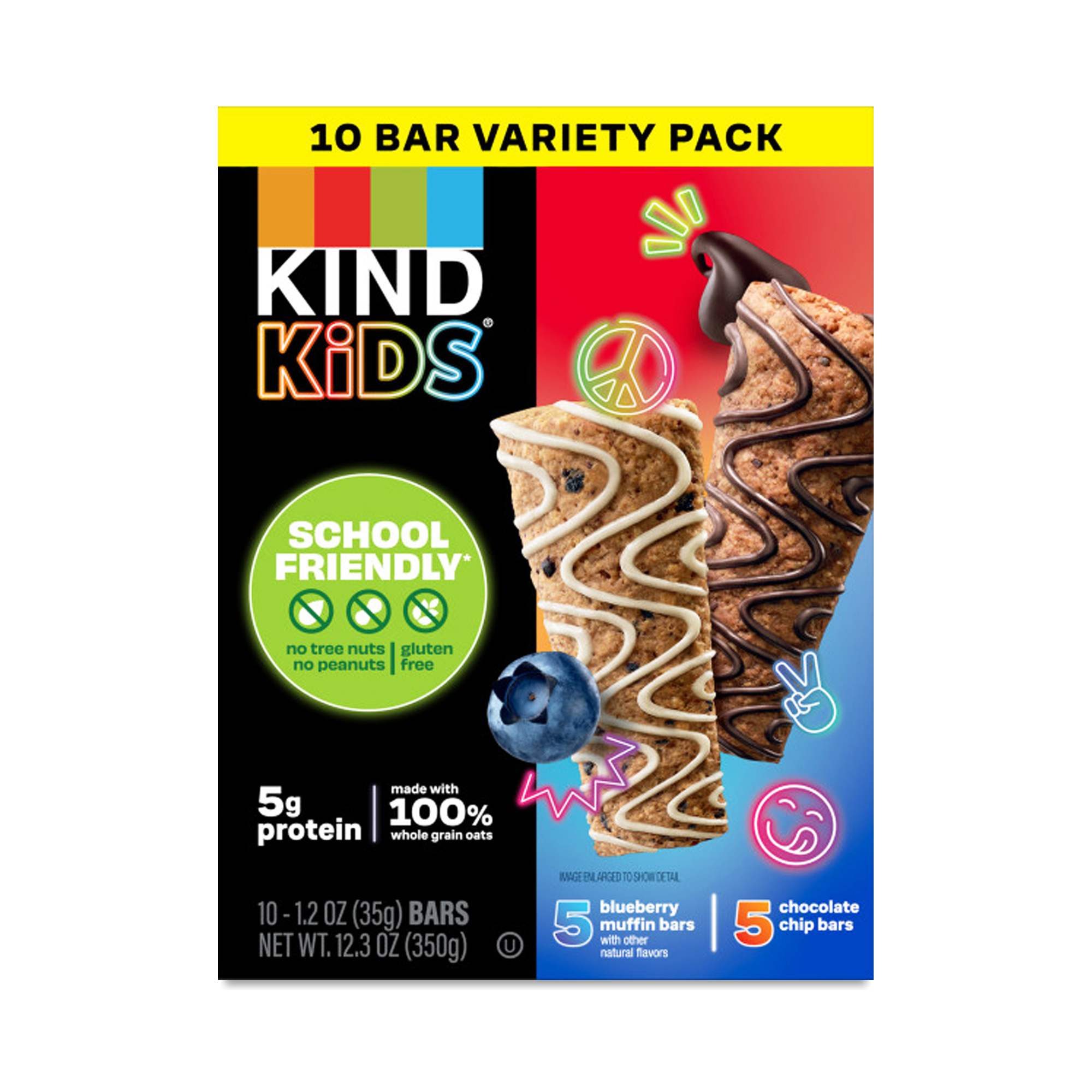 KIND Kids Bars, Blueberry & Chocolate Chip Oat 10 bars (1.2 oz each)