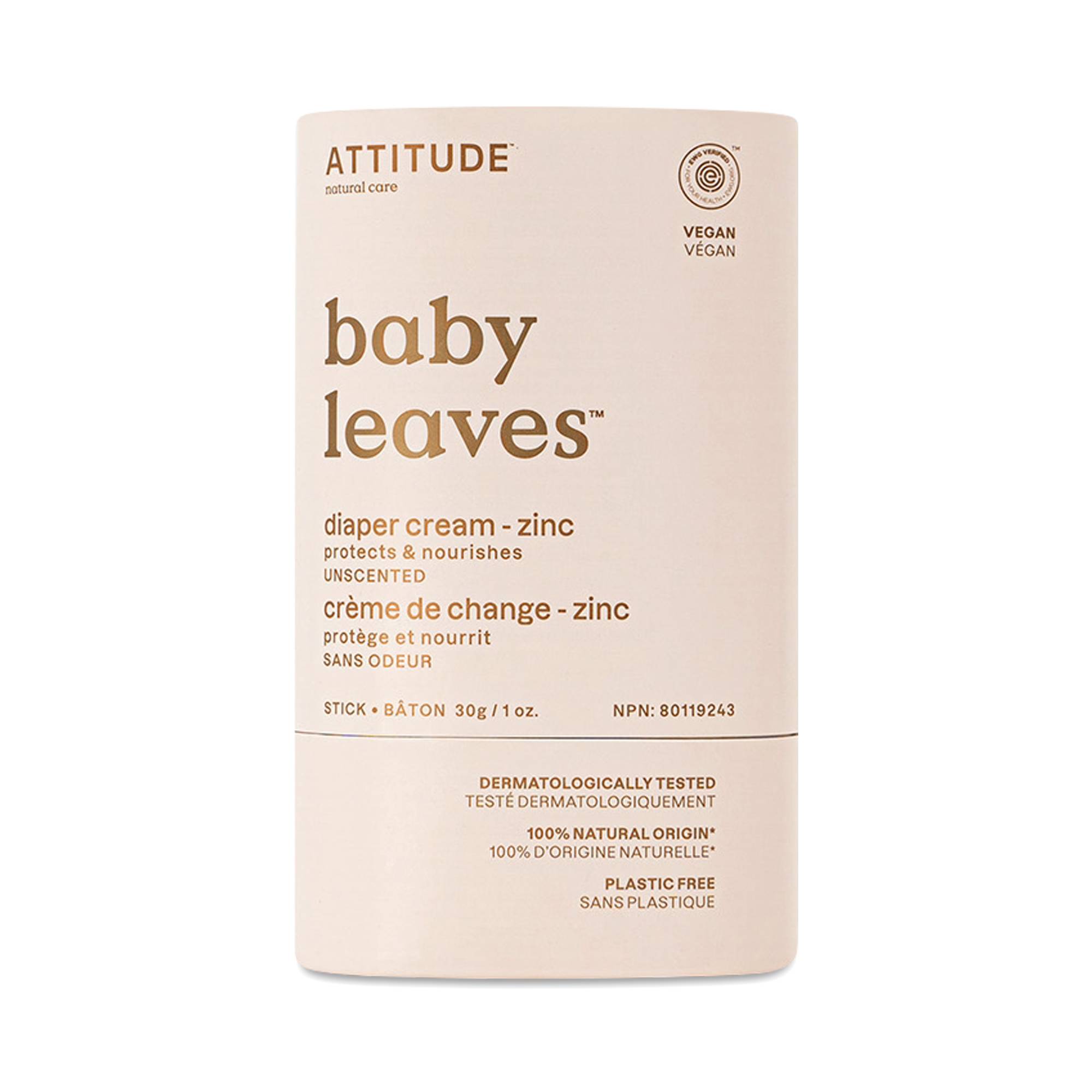 Baby Leaves Diaper Cream Stick - Zinc, Unscented