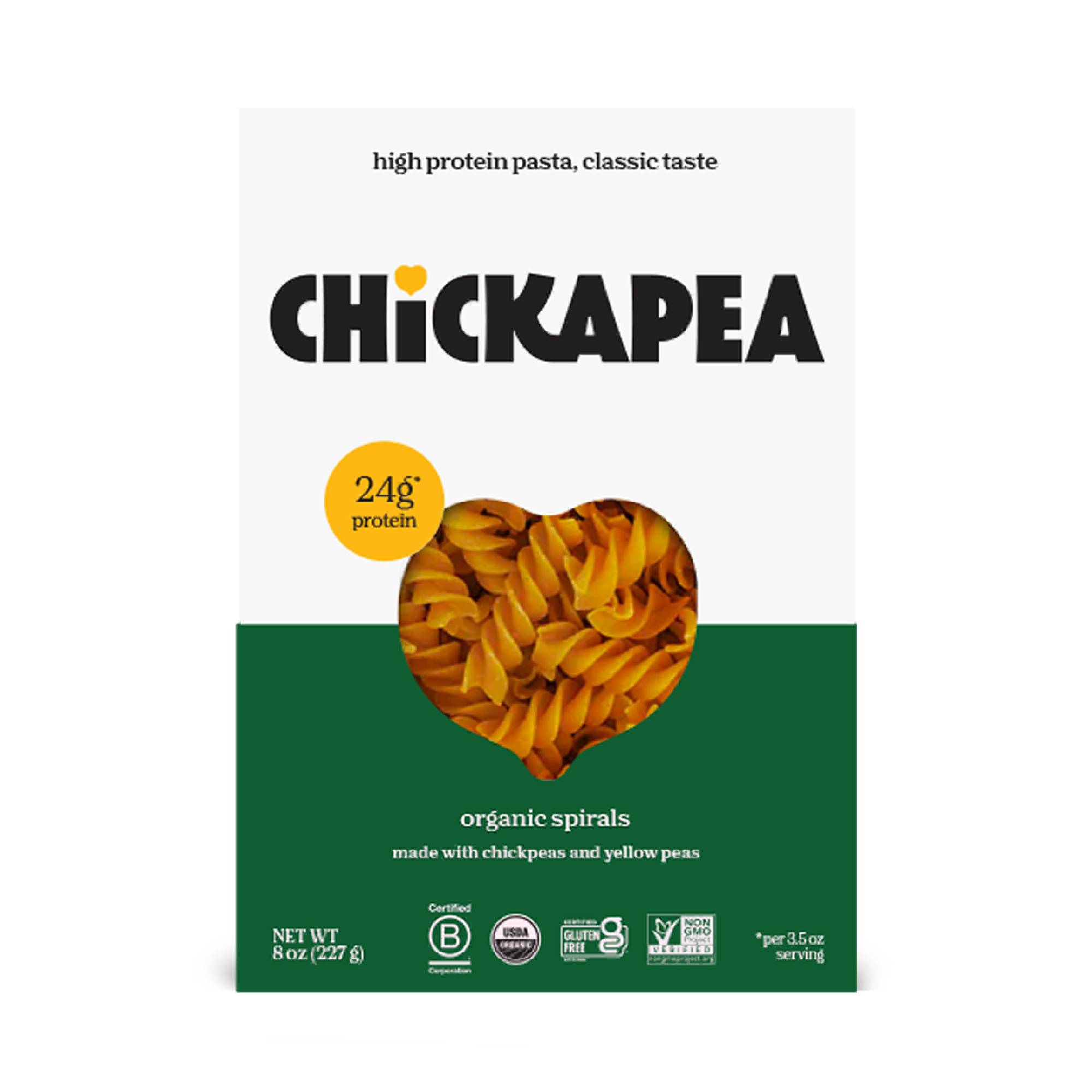 Organic Chickpea & Yellow Pea Pasta, Spirals