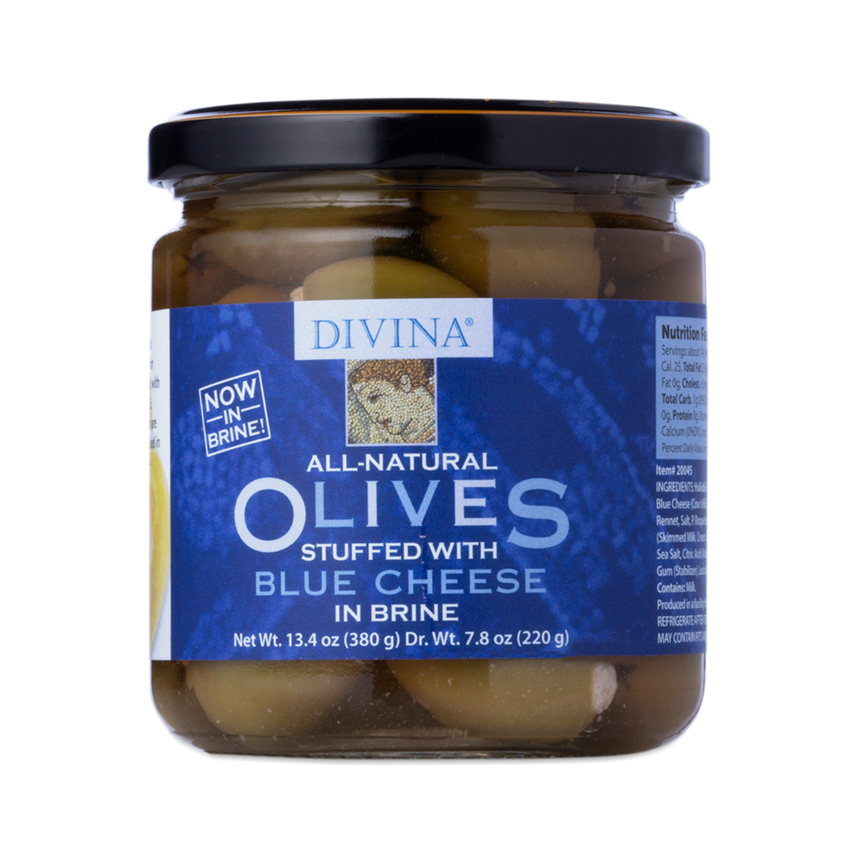 7.8 oz Blue Cheese Stuffed Green Olives by Divina Thrive Market