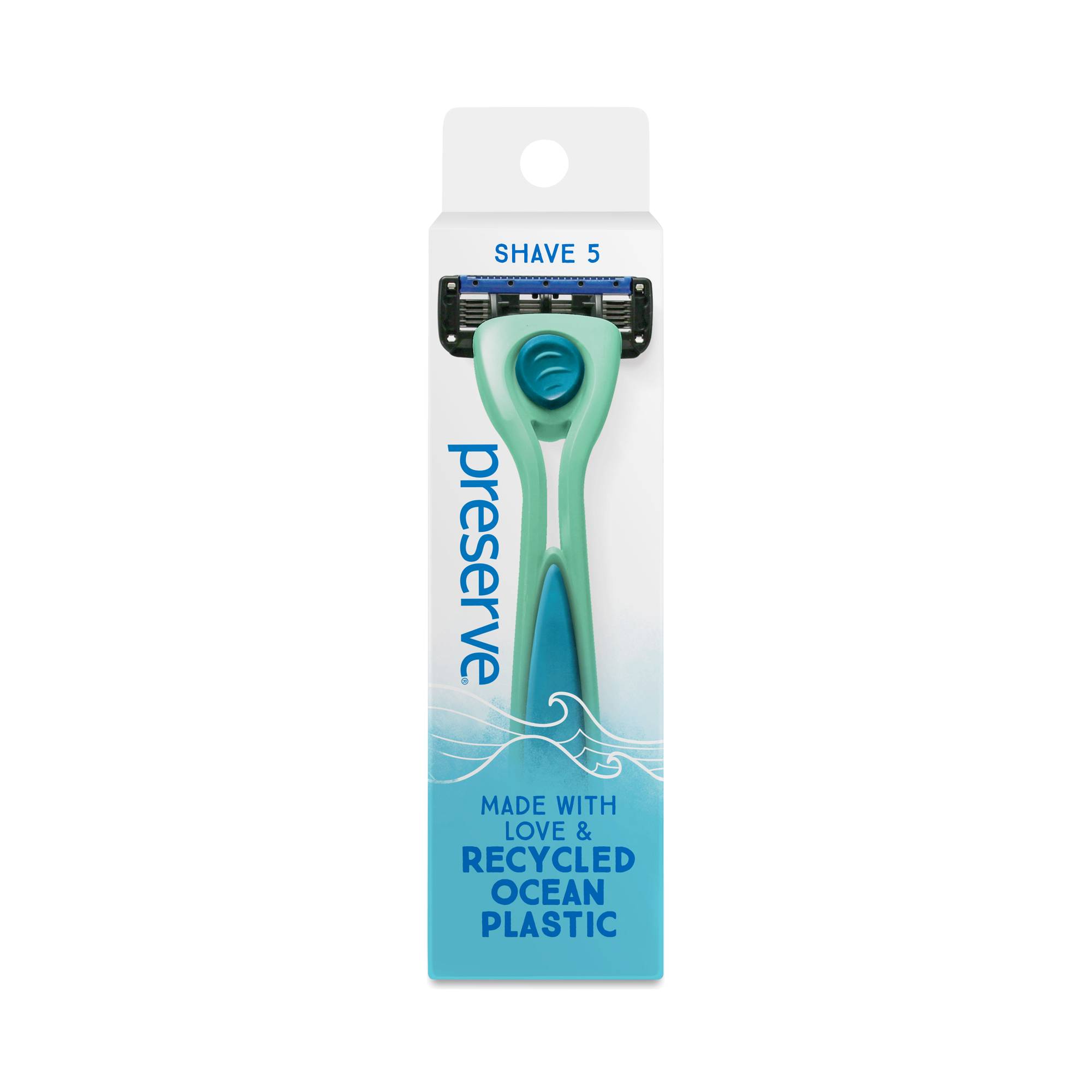 Recycled Ocean Plastic POPi Shave 5 Razor System, Neptune Green