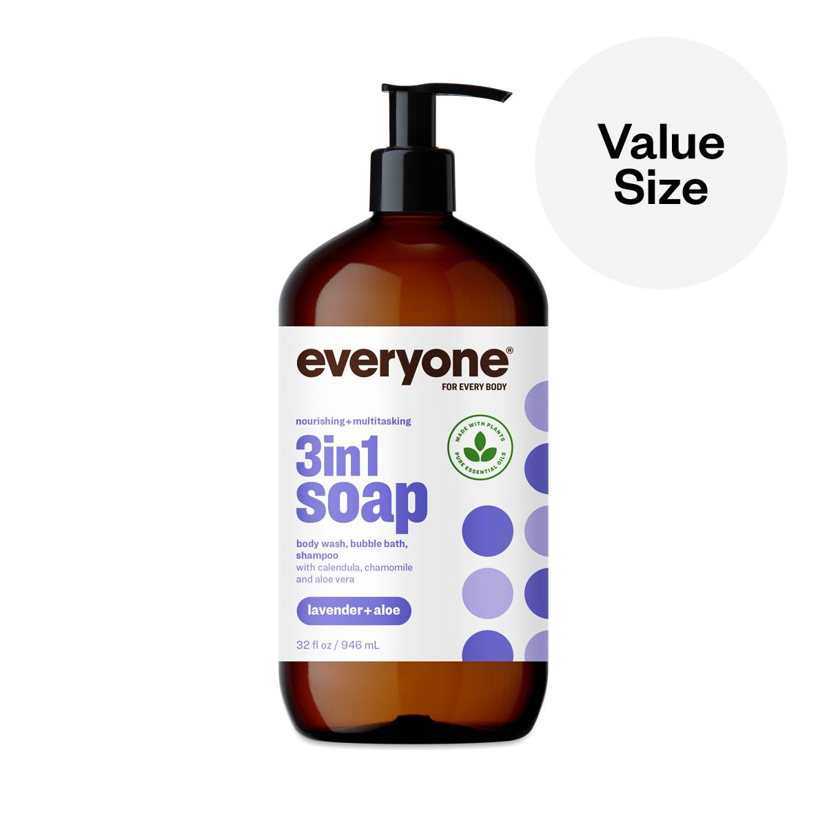 3-in-1 Soap, Shampoo, Body Wash, & Bubble Bath, Lavender & Aloe