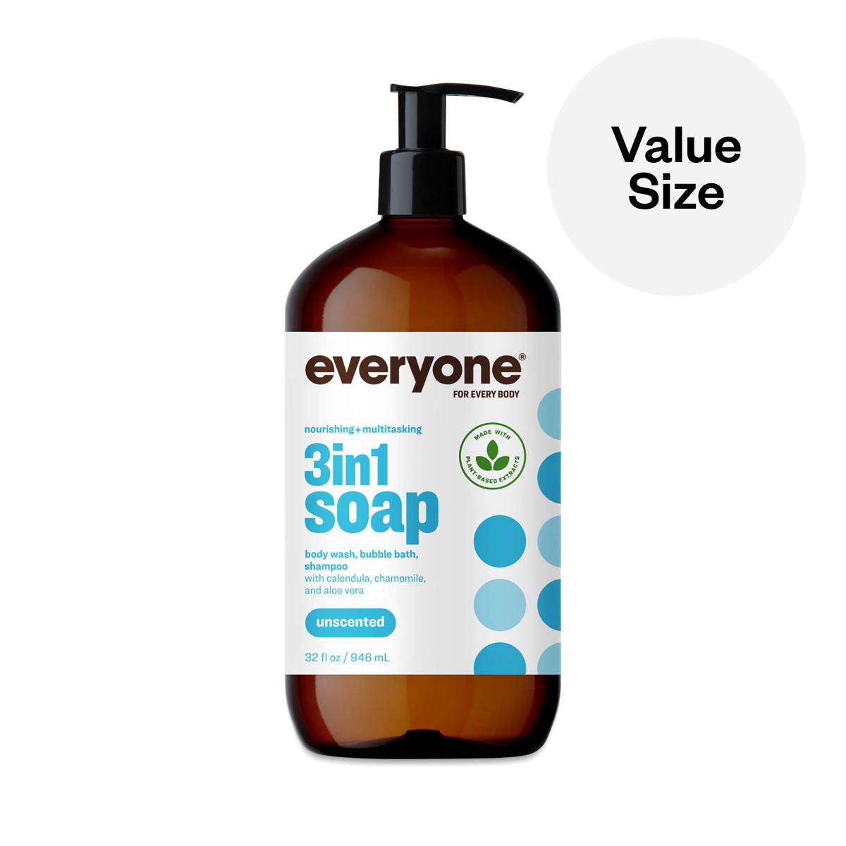 3-in-1 Soap, Shampoo, Body Wash, & Bubble Bath, Unscented