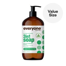 3-in-1 Soap, Body Wash, Bubble Bath, Shampoo, Peppermint & Tea Tree