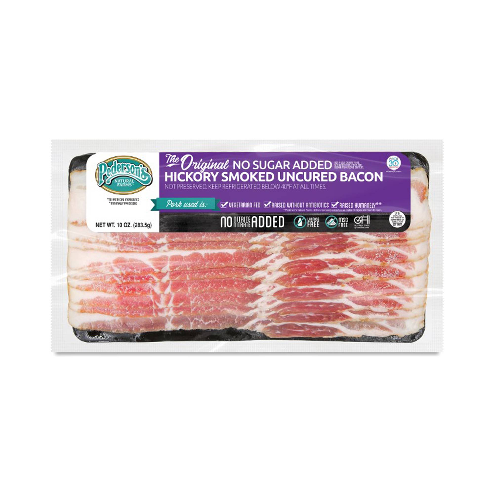 Hickory Smoked Uncured Bacon, No Sugar Added